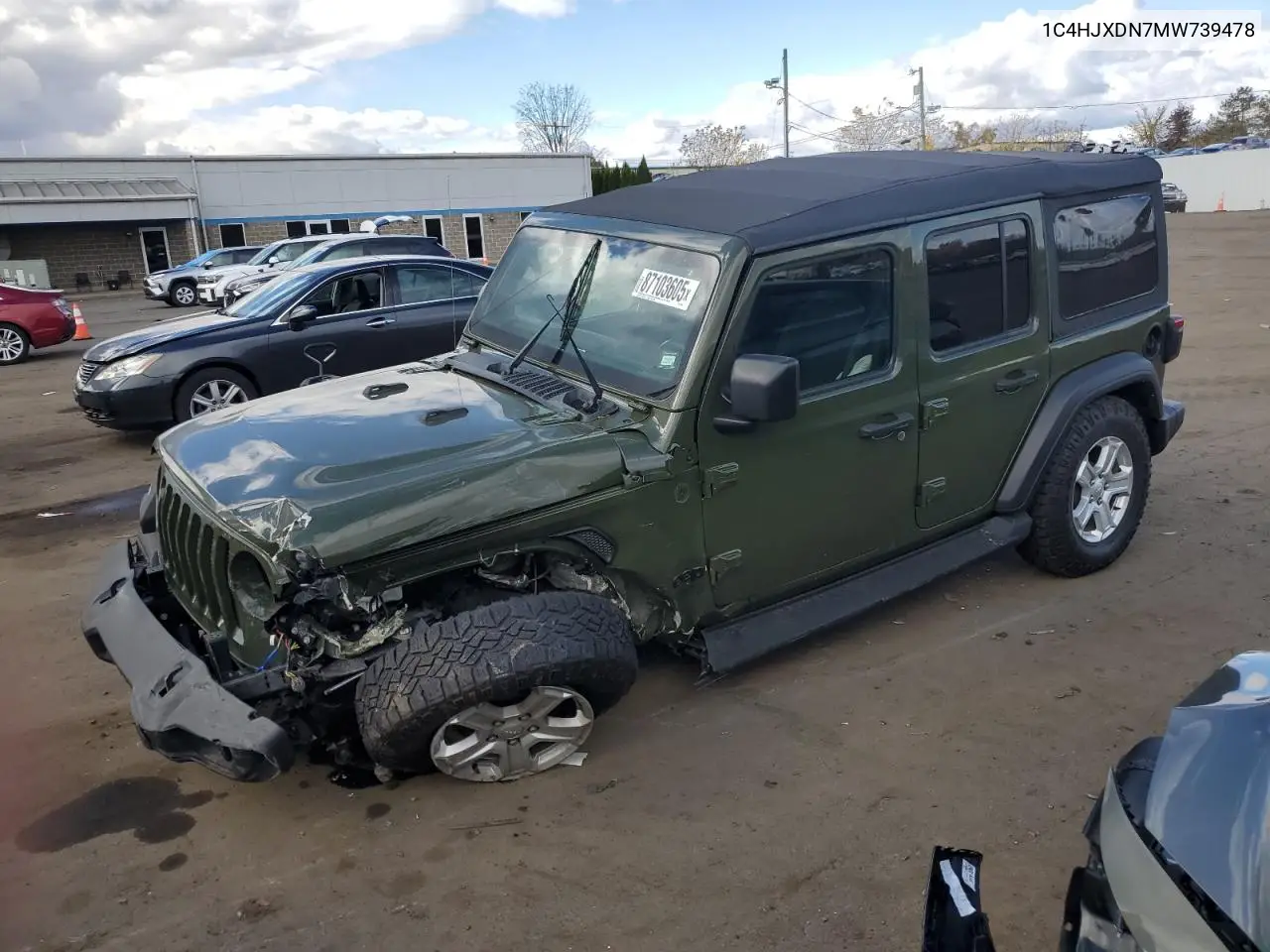 1C4HJXDN7MW739478 2021 Jeep Wrangler Unlimited Sport