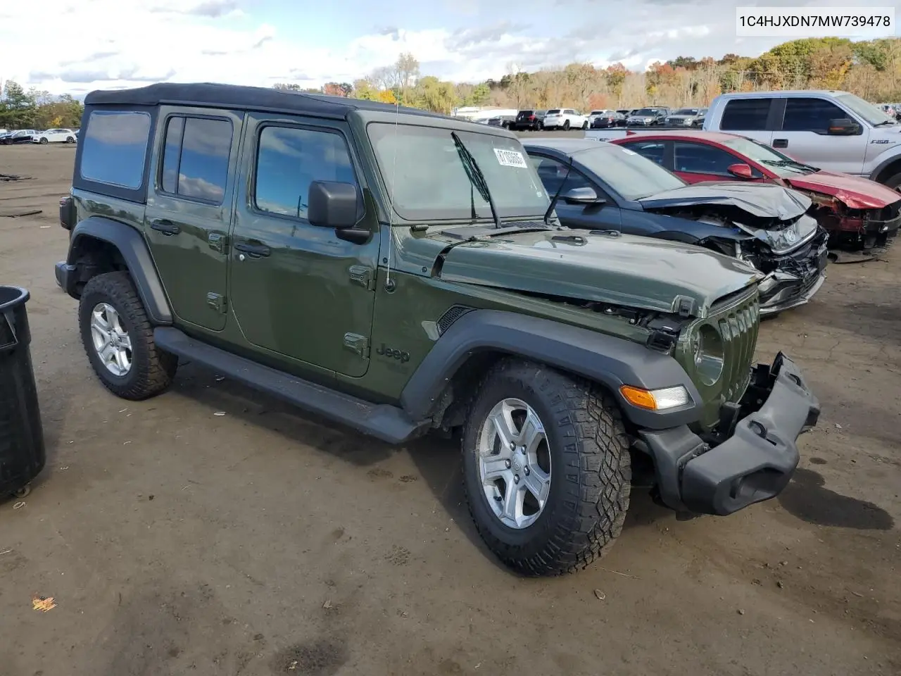 1C4HJXDN7MW739478 2021 Jeep Wrangler Unlimited Sport
