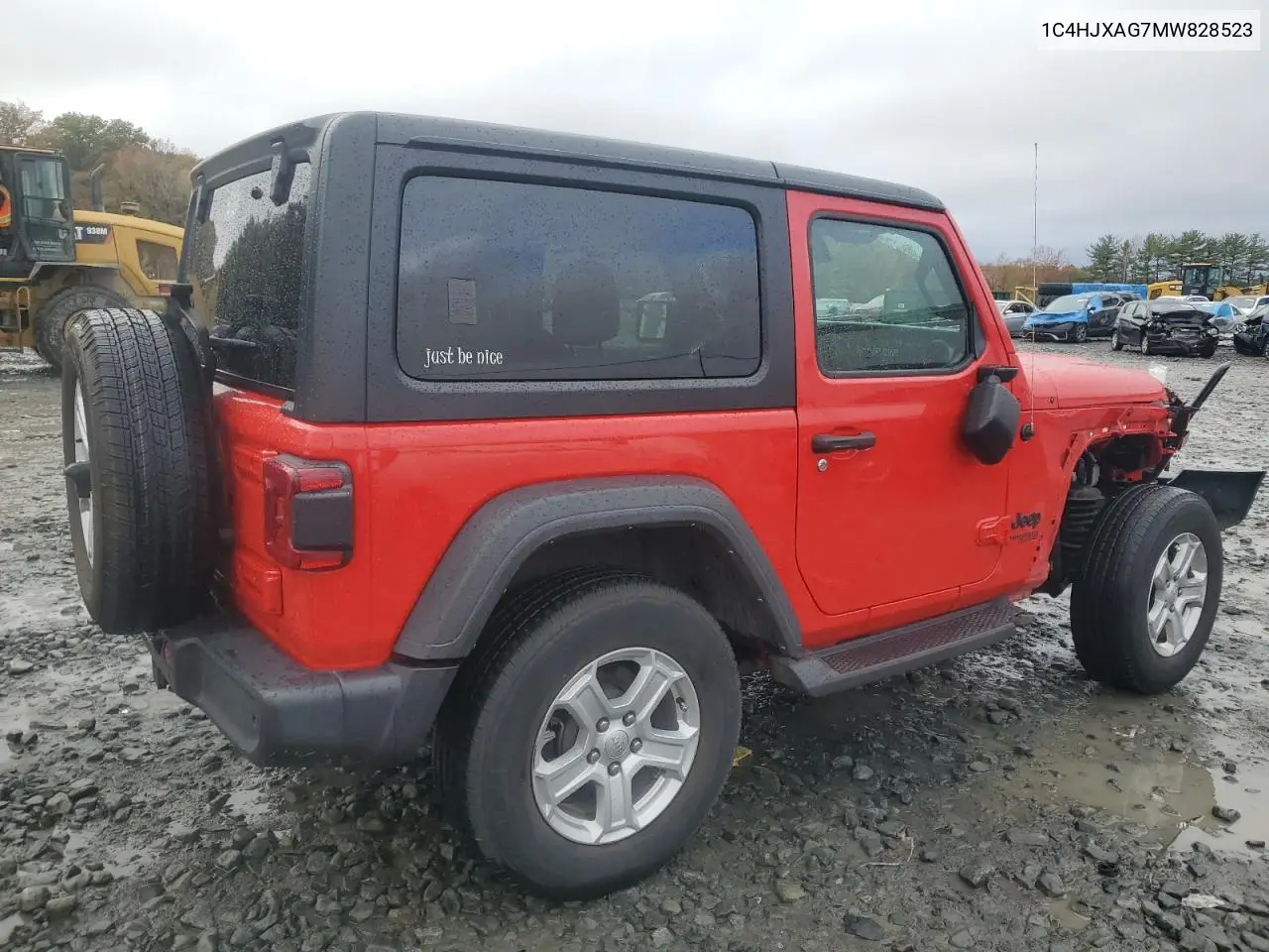 1C4HJXAG7MW828523 2021 Jeep Wrangler Sport