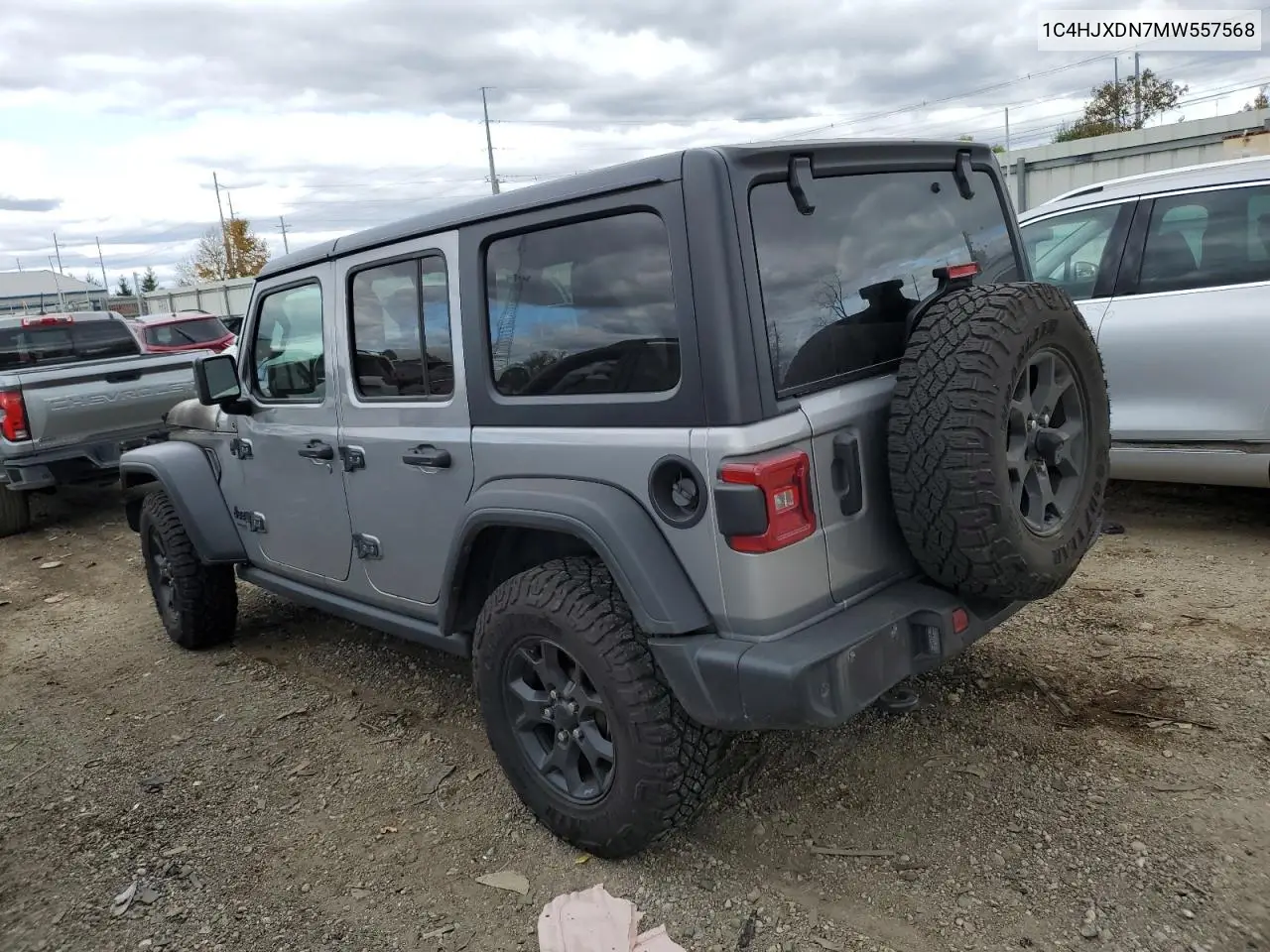 1C4HJXDN7MW557568 2021 Jeep Wrangler Unlimited Sport