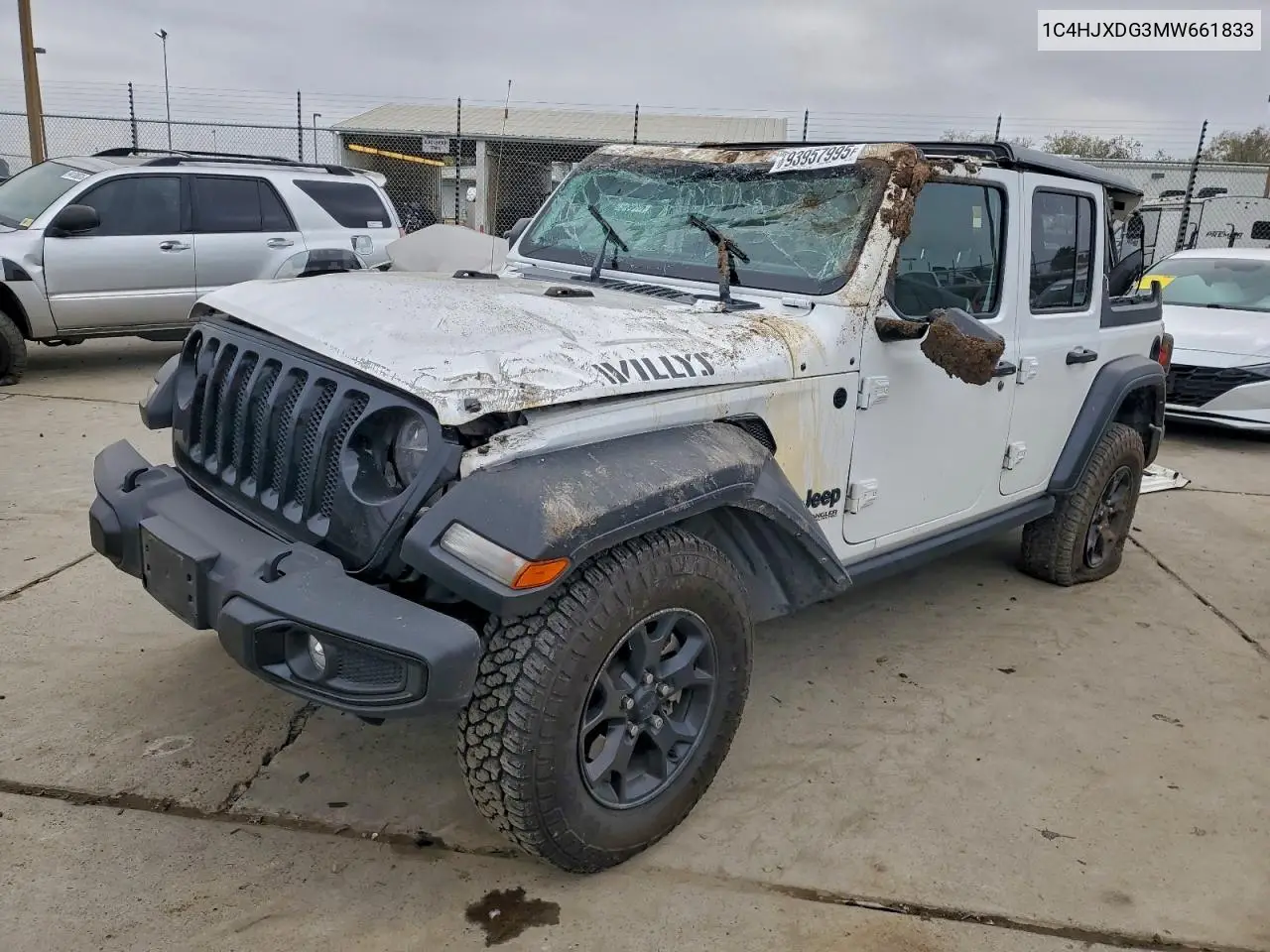1C4HJXDG3MW661833 2021 Jeep Wrangler Unlimited Sport