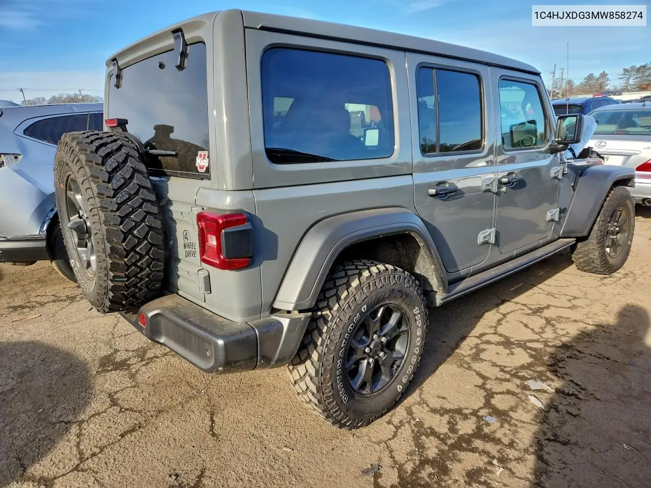 1C4HJXDG3MW858274 2021 Jeep Wrangler Unlimited Sport