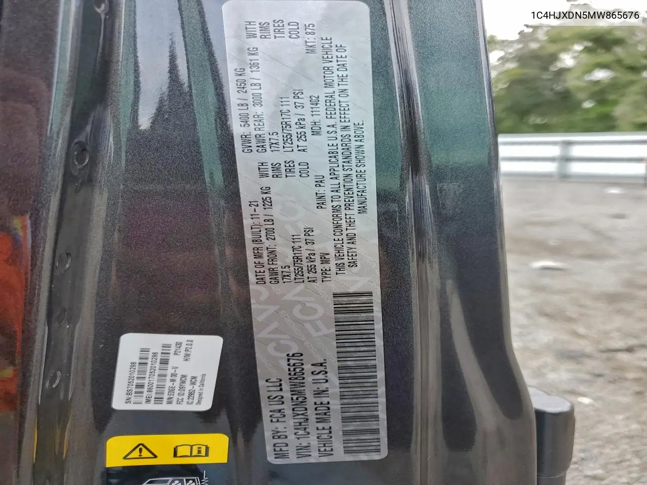 1C4HJXDN5MW865676 2021 Jeep Wrangler Unlimited Sport