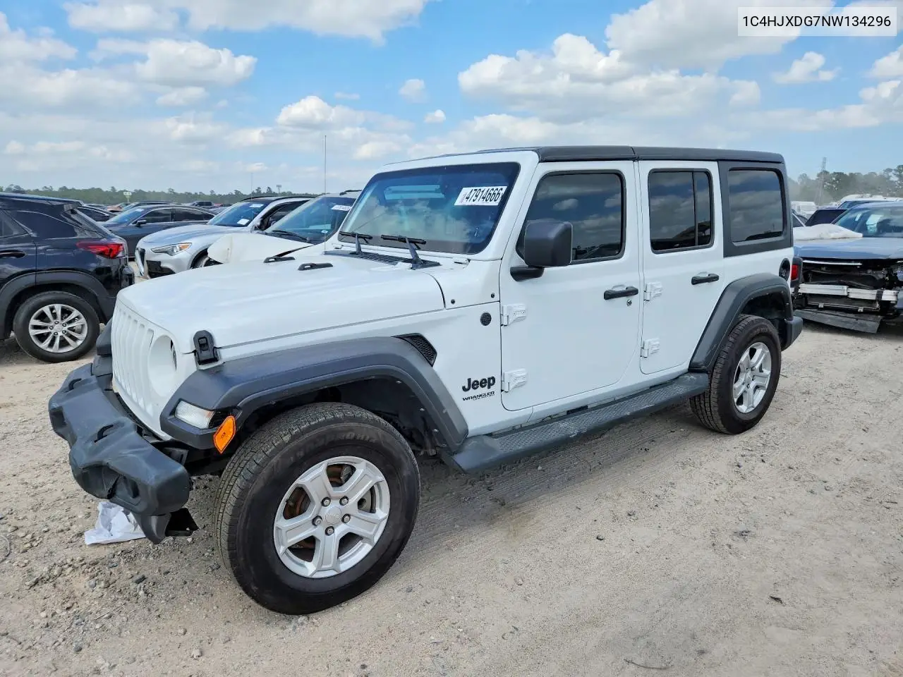1C4HJXDG7NW134296 2022 Jeep Wrangler Unlimited Sport