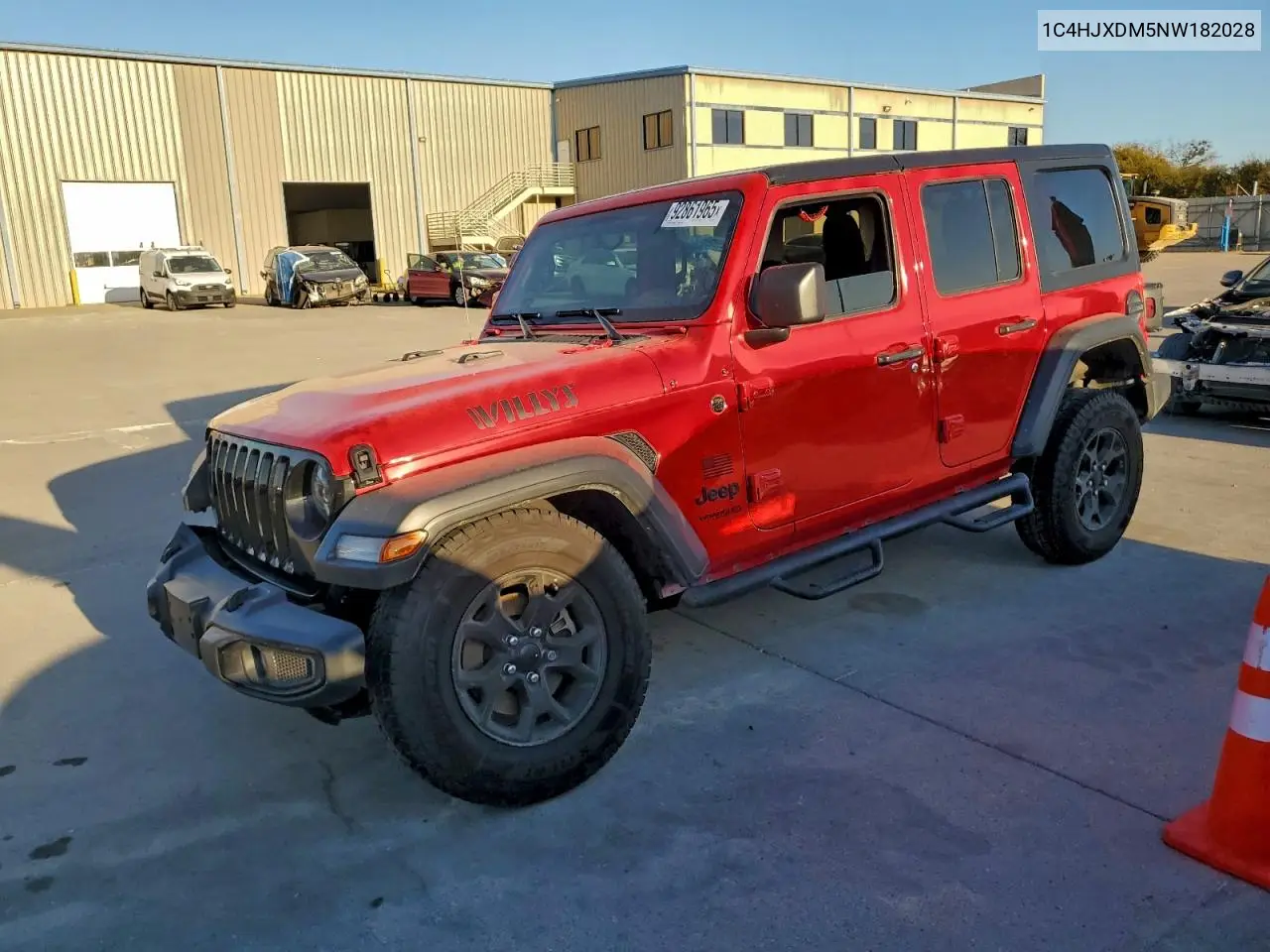 1C4HJXDM5NW182028 2022 Jeep Wrangler Unlimited Sport