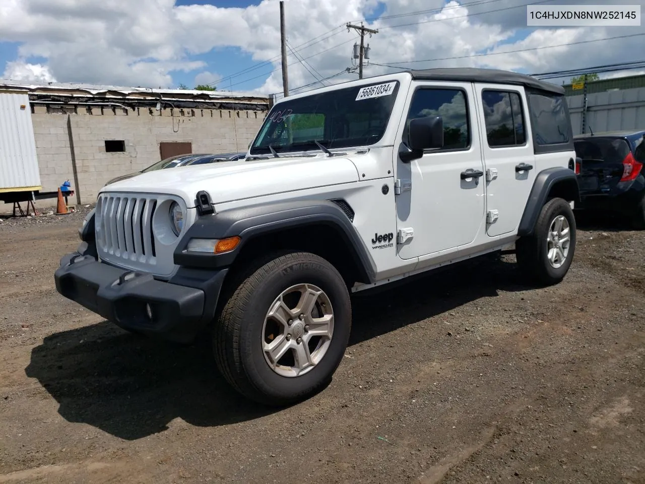 1C4HJXDN8NW252145 2022 Jeep Wrangler Unlimited Sport