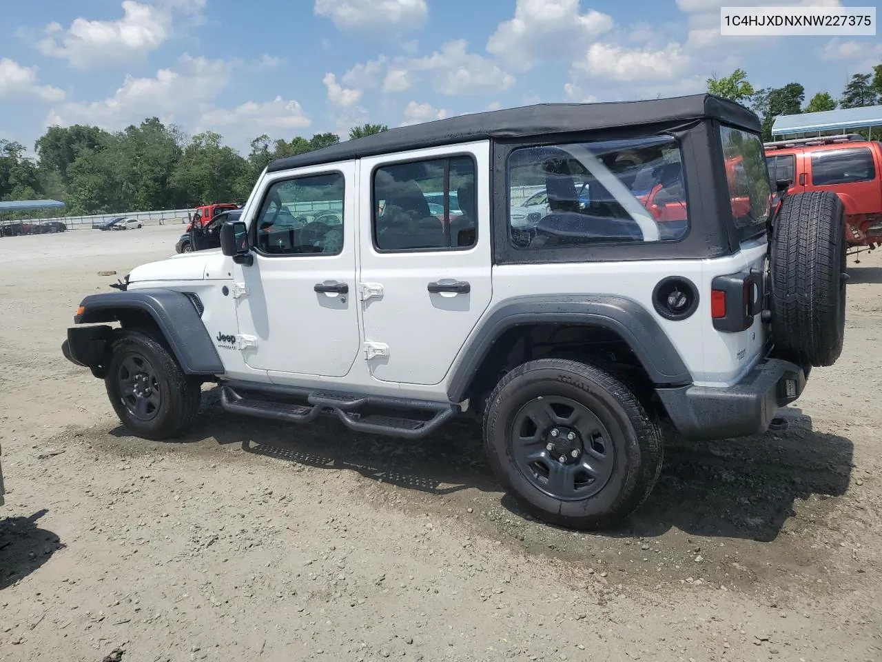 2022 Jeep Wrangler Unlimited Sport VIN: 1C4HJXDNXNW227375 Lot: 59149794