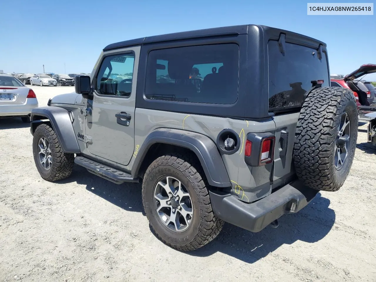 2022 Jeep Wrangler Sport VIN: 1C4HJXAG8NW265418 Lot: 60269204