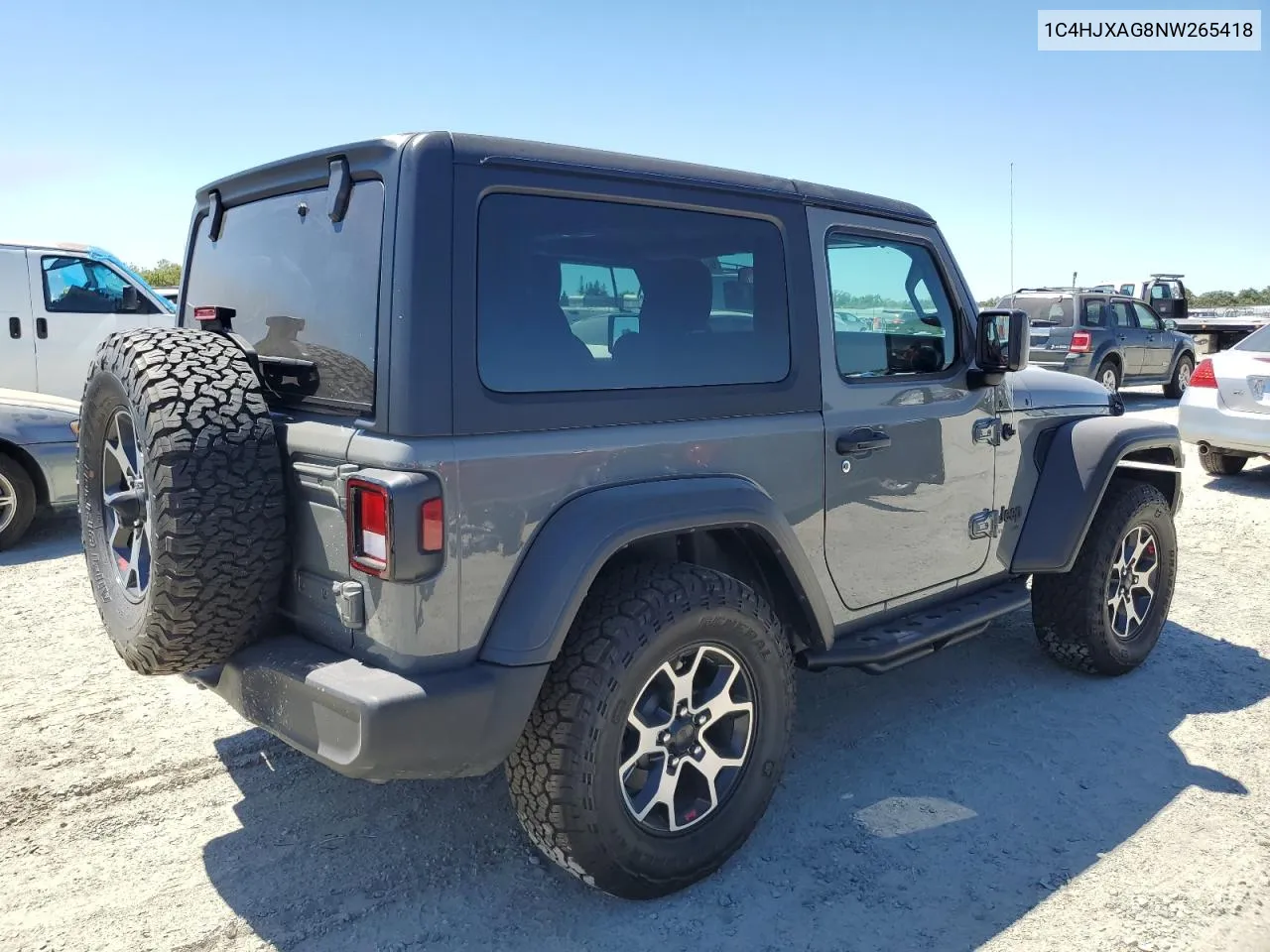 1C4HJXAG8NW265418 2022 Jeep Wrangler Sport