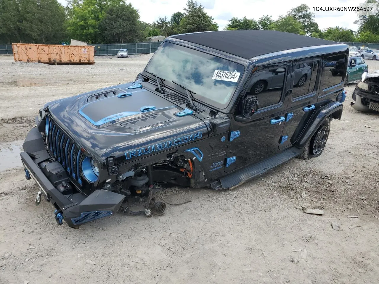 2022 Jeep Wrangler Unlimited Rubicon 4Xe VIN: 1C4JJXR60NW264597 Lot: 60376254