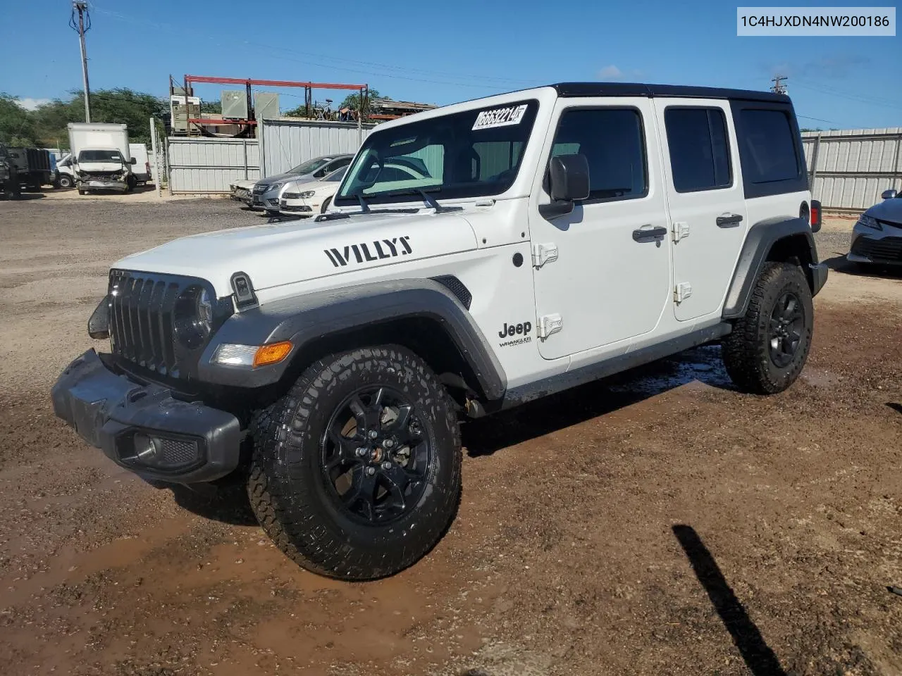 2022 Jeep Wrangler Unlimited Sport VIN: 1C4HJXDN4NW200186 Lot: 66632214