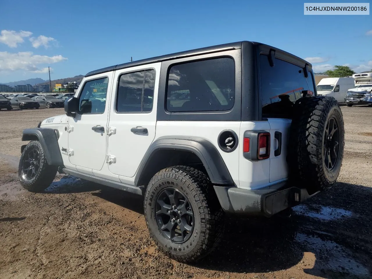 2022 Jeep Wrangler Unlimited Sport VIN: 1C4HJXDN4NW200186 Lot: 66632214