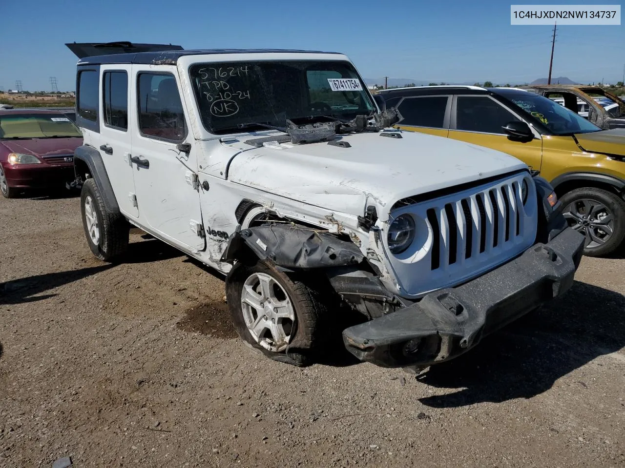 2022 Jeep Wrangler Unlimited Sport VIN: 1C4HJXDN2NW134737 Lot: 67411754