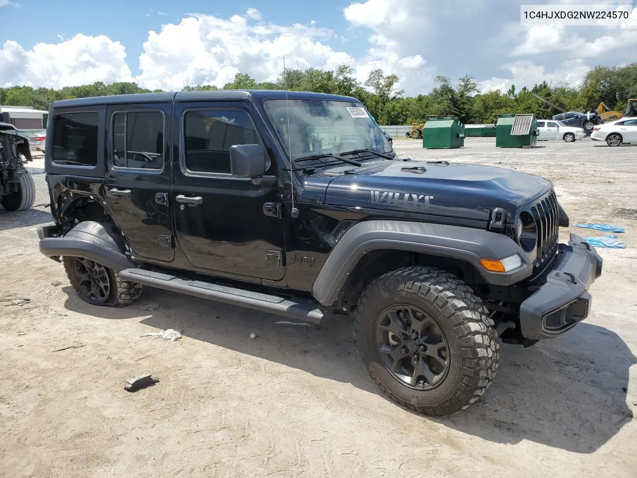 2022 Jeep Wrangler Unlimited Sport VIN: 1C4HJXDG2NW224570 Lot: 69538294