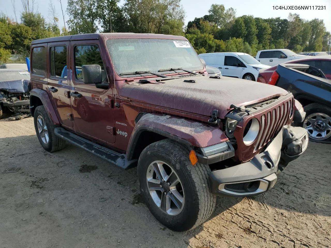 2022 Jeep Wrangler Unlimited Sahara VIN: 1C4HJXEG6NW117231 Lot: 71226934