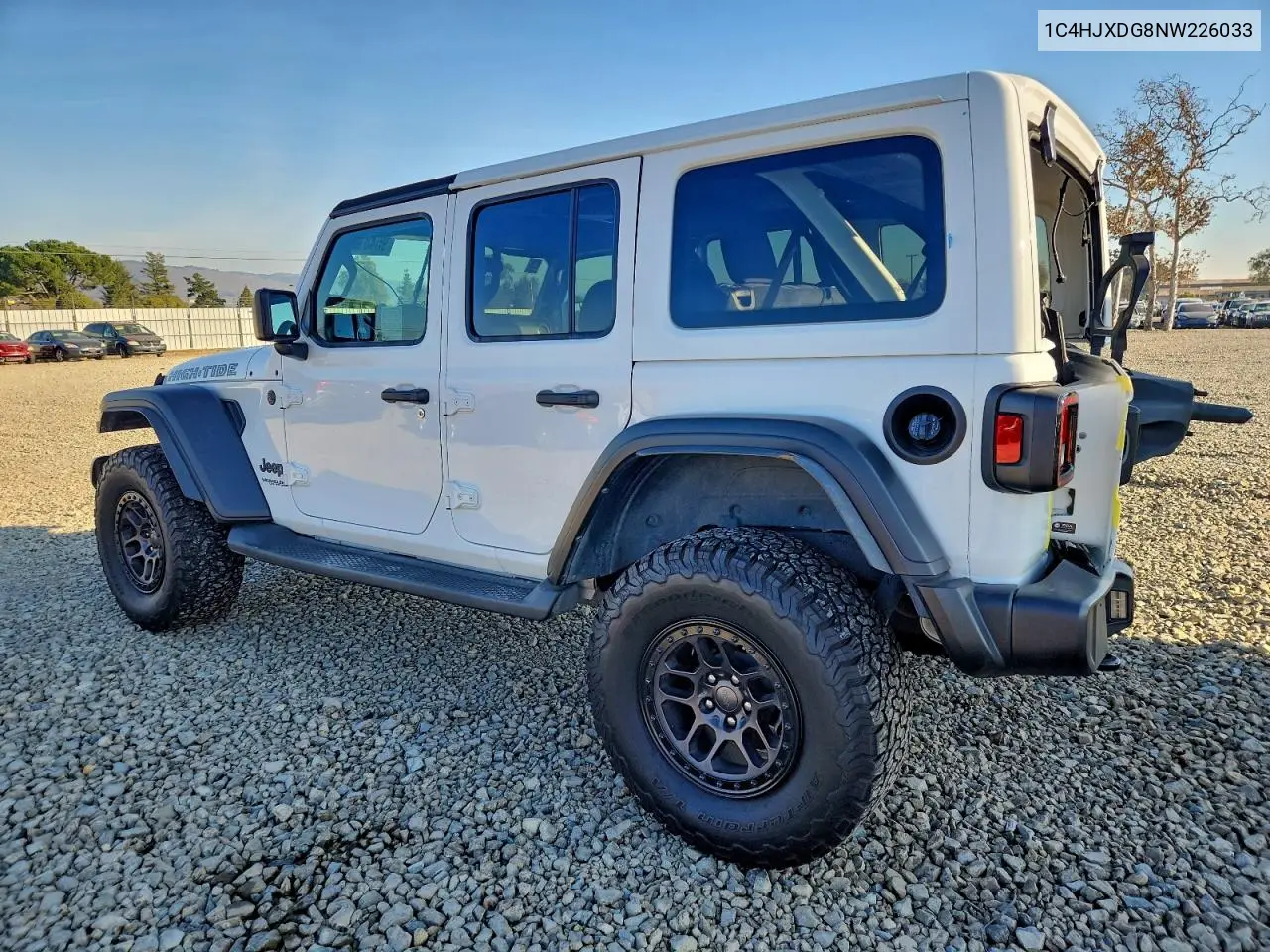 1C4HJXDG8NW226033 2022 Jeep Wrangler Unlimited Sport