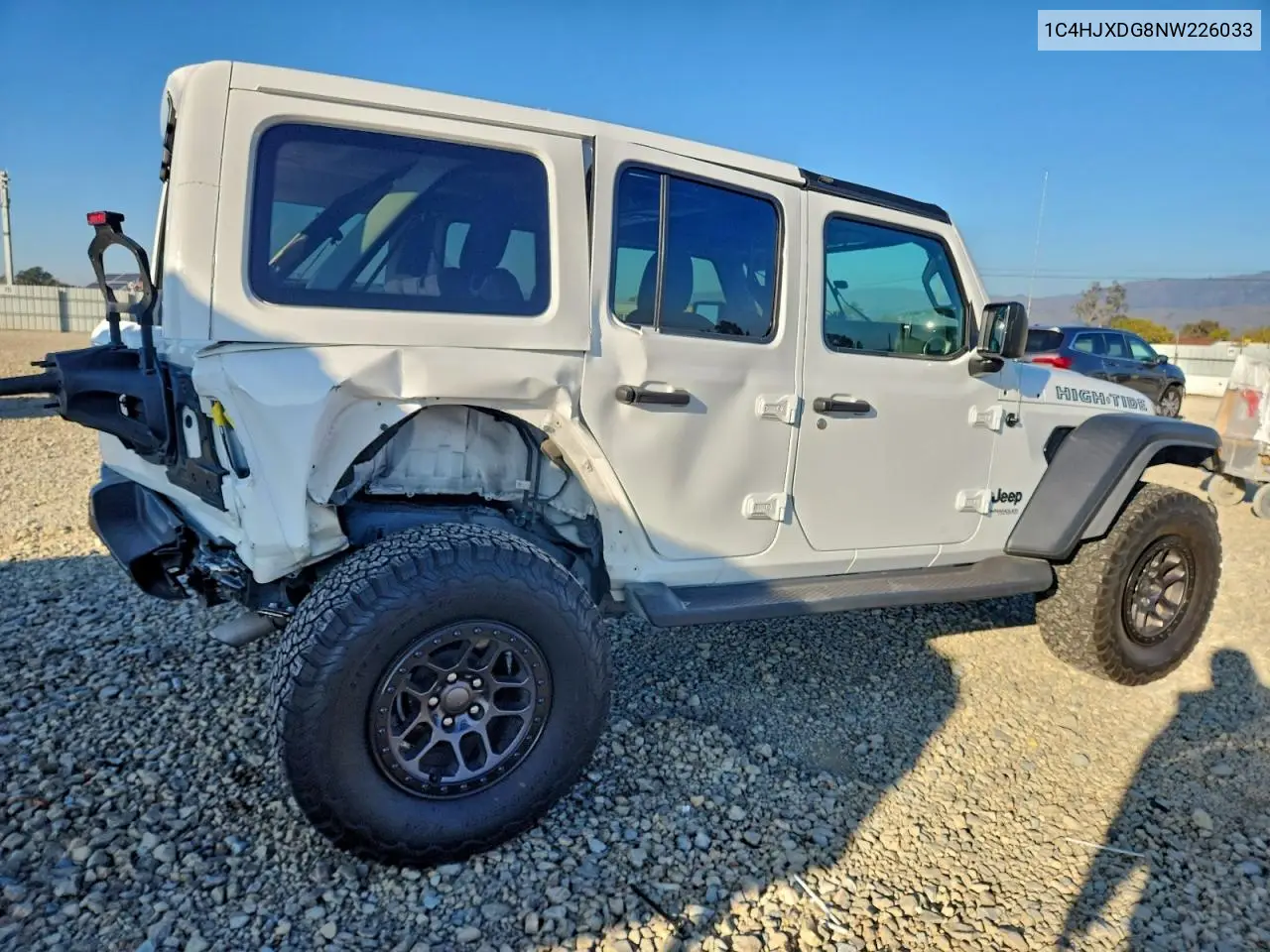 1C4HJXDG8NW226033 2022 Jeep Wrangler Unlimited Sport