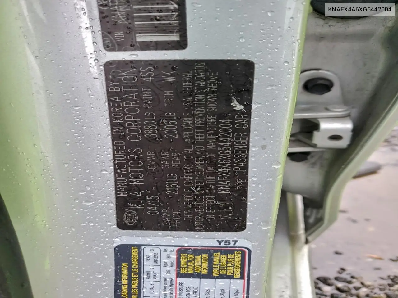 KNAFX4A6XG5442004 2016 Kia Forte Lx