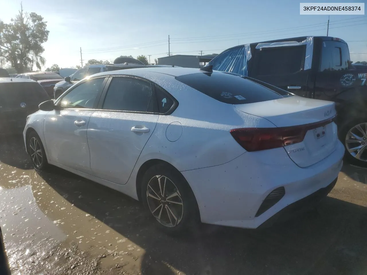 2022 Kia Forte Fe VIN: 3KPF24AD0NE458374 Lot: 73706294