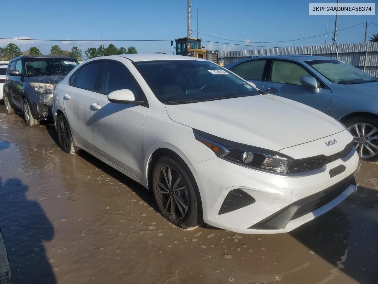 2022 Kia Forte Fe VIN: 3KPF24AD0NE458374 Lot: 73706294