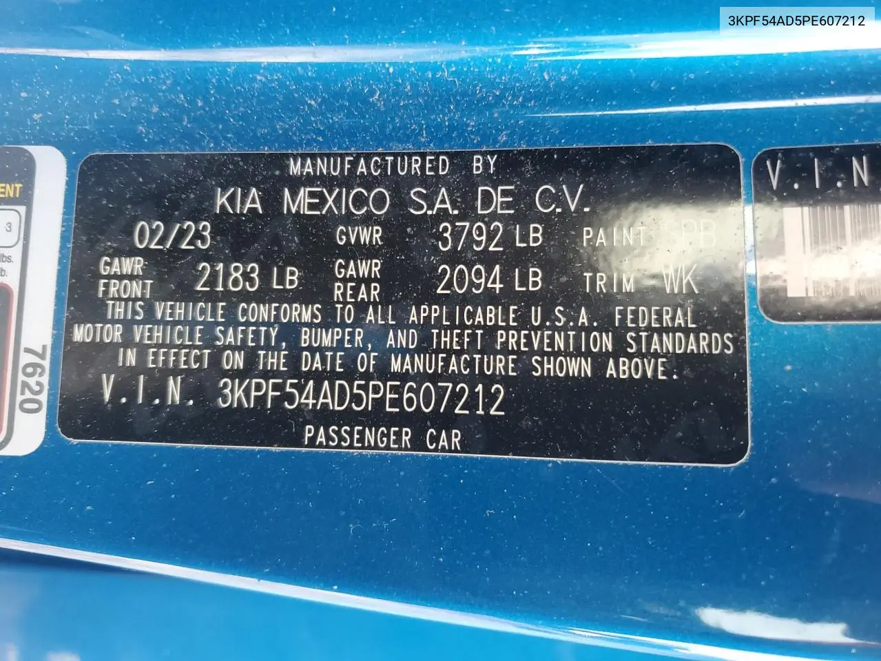 3KPF54AD5PE607212 2023 Kia Forte Gt Line