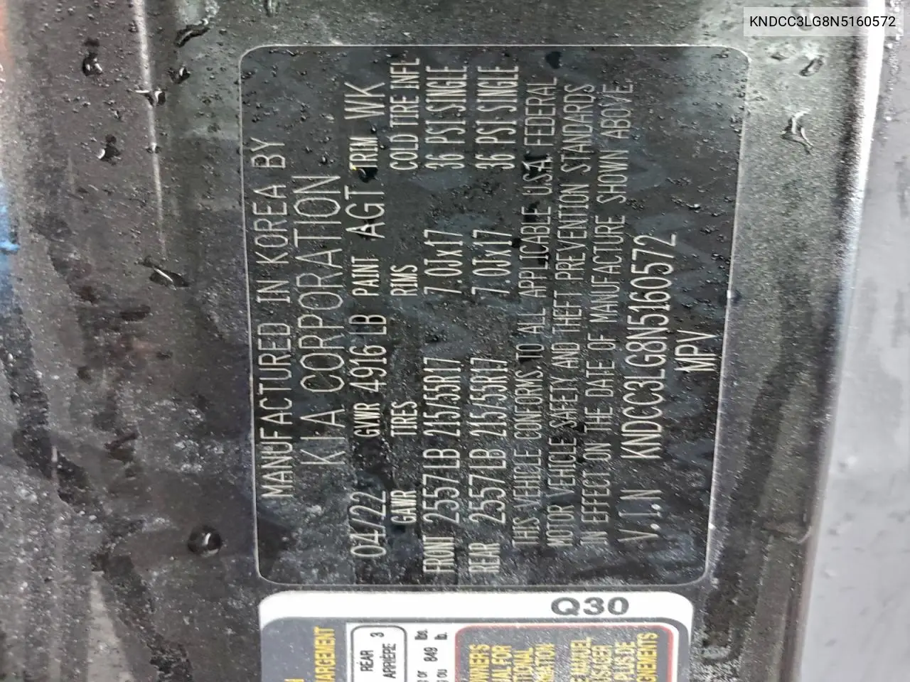 KNDCC3LG8N5160572 2022 Kia Niro S