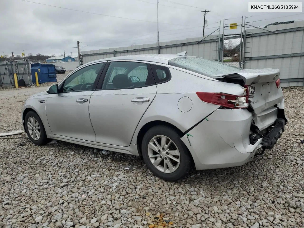 KNAGT4L36G5105994 2016 Kia Optima Lx