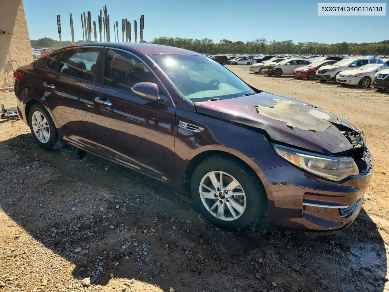 5XXGT4L34GG116118 2016 Kia Optima Lx