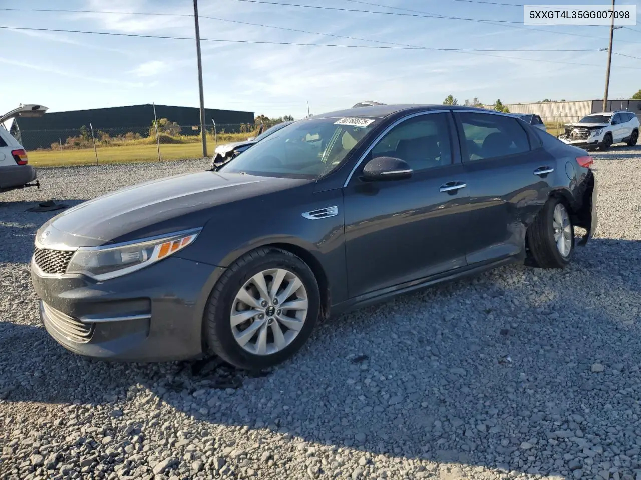 5XXGT4L35GG007098 2016 Kia Optima Lx