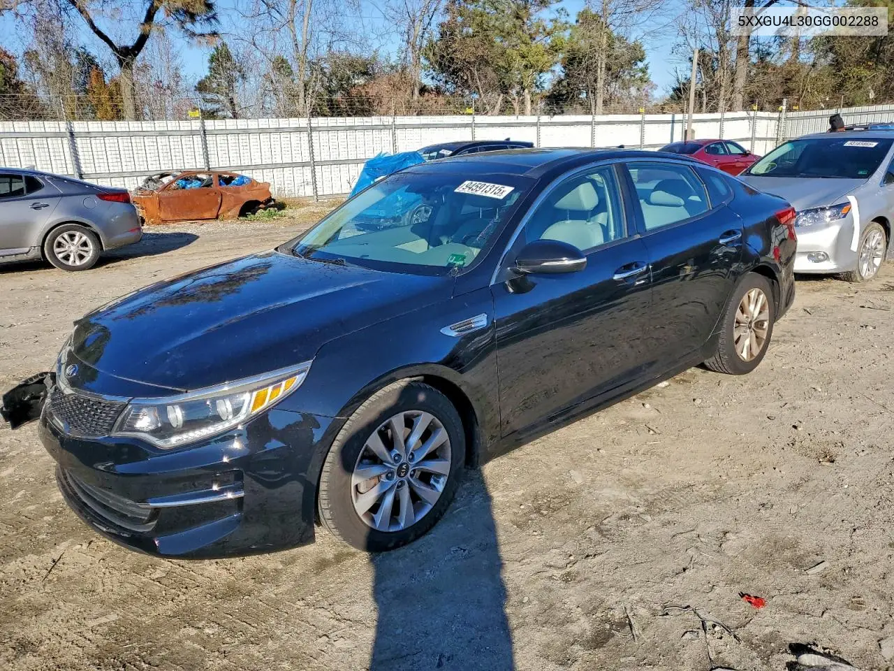 5XXGU4L30GG002288 2016 Kia Optima Ex