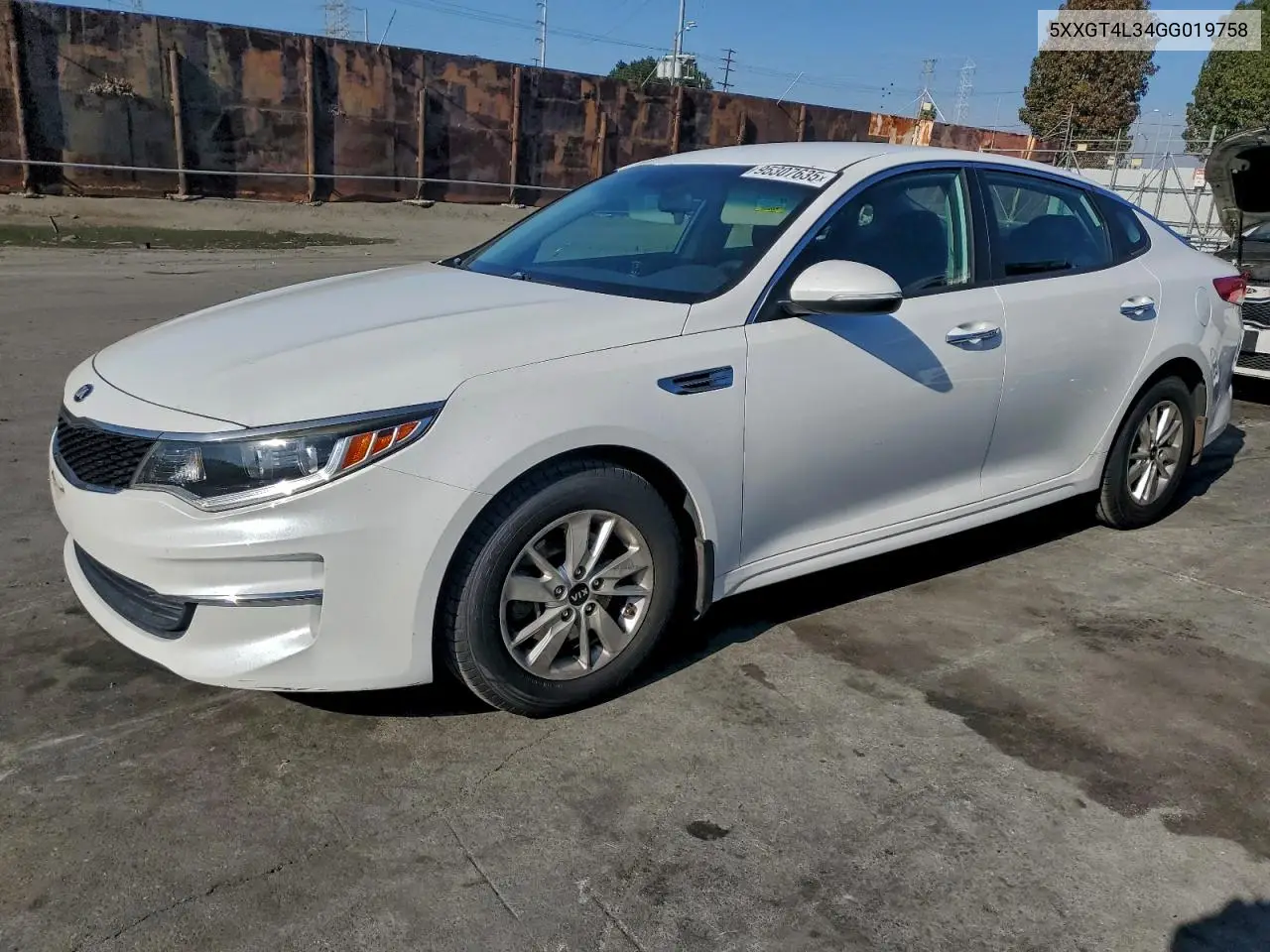 5XXGT4L34GG019758 2016 Kia Optima Lx