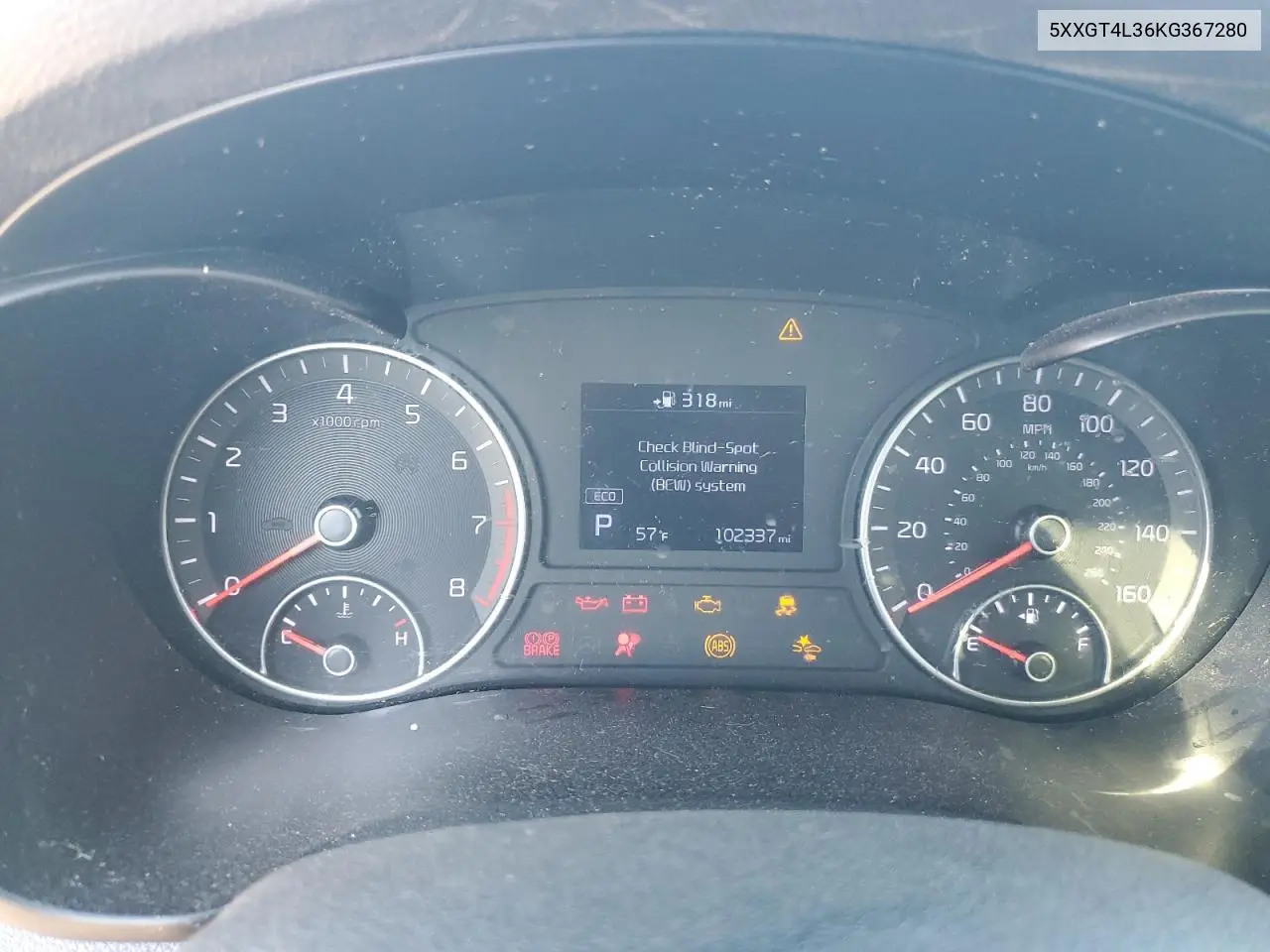 5XXGT4L36KG367280 2019 Kia Optima Lx