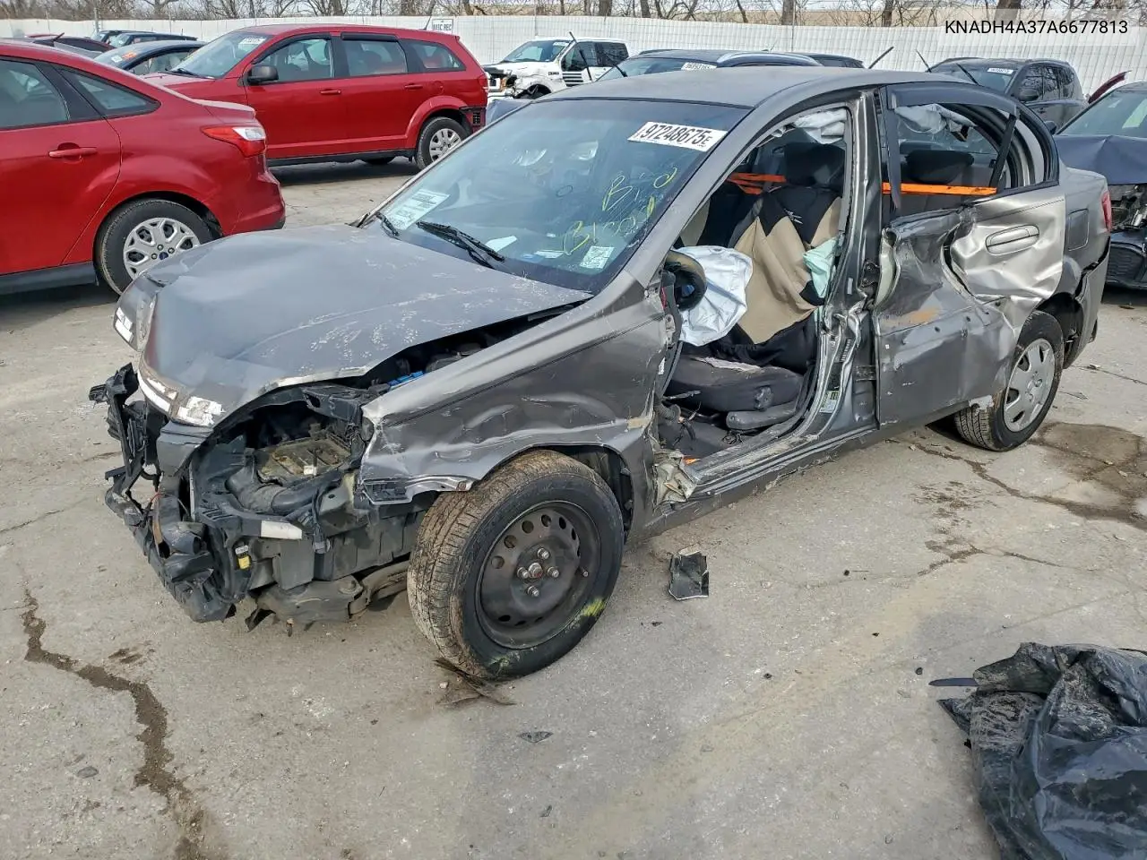 KNADH4A37A6677813 2010 Kia Rio Lx