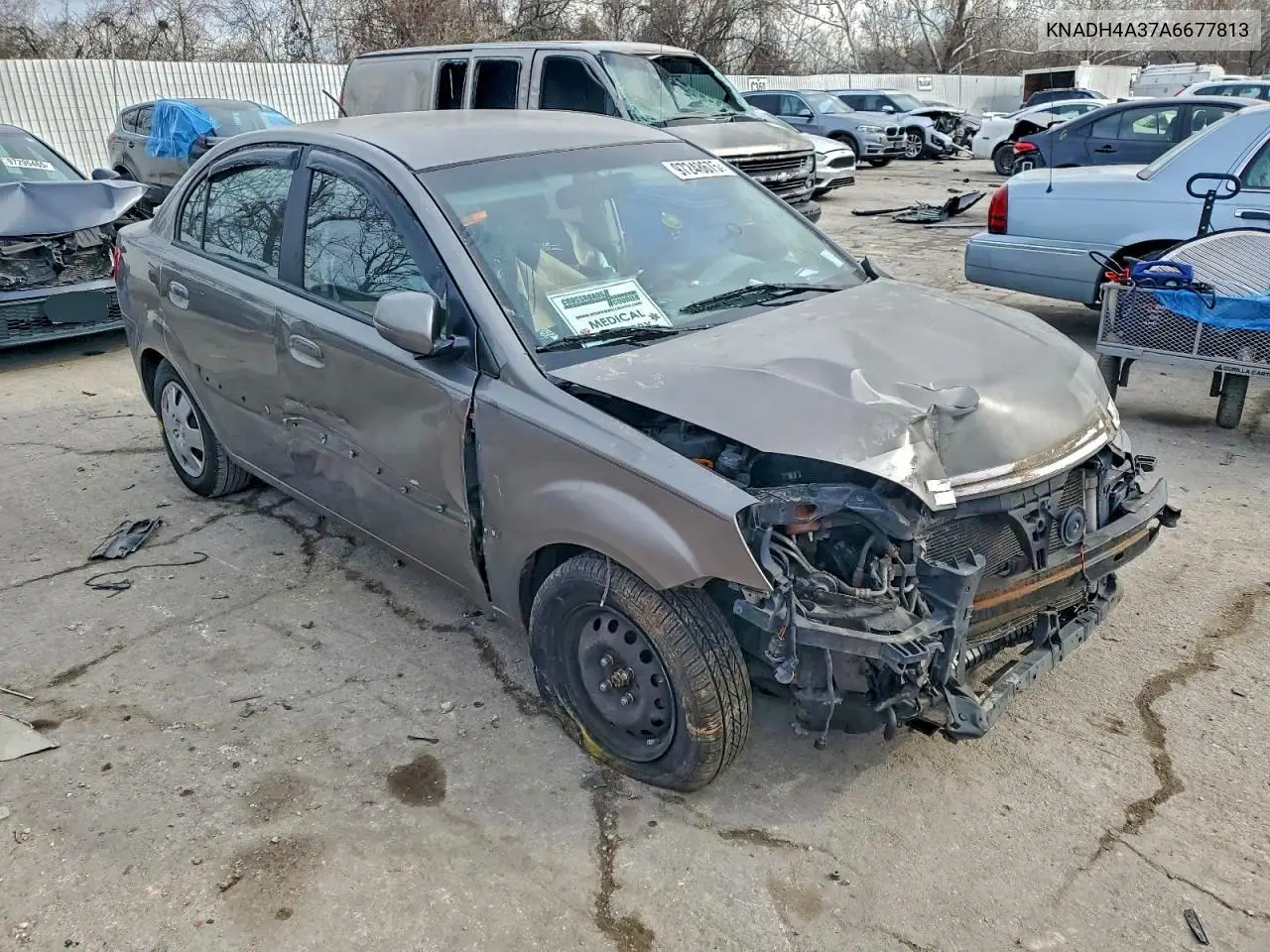 KNADH4A37A6677813 2010 Kia Rio Lx