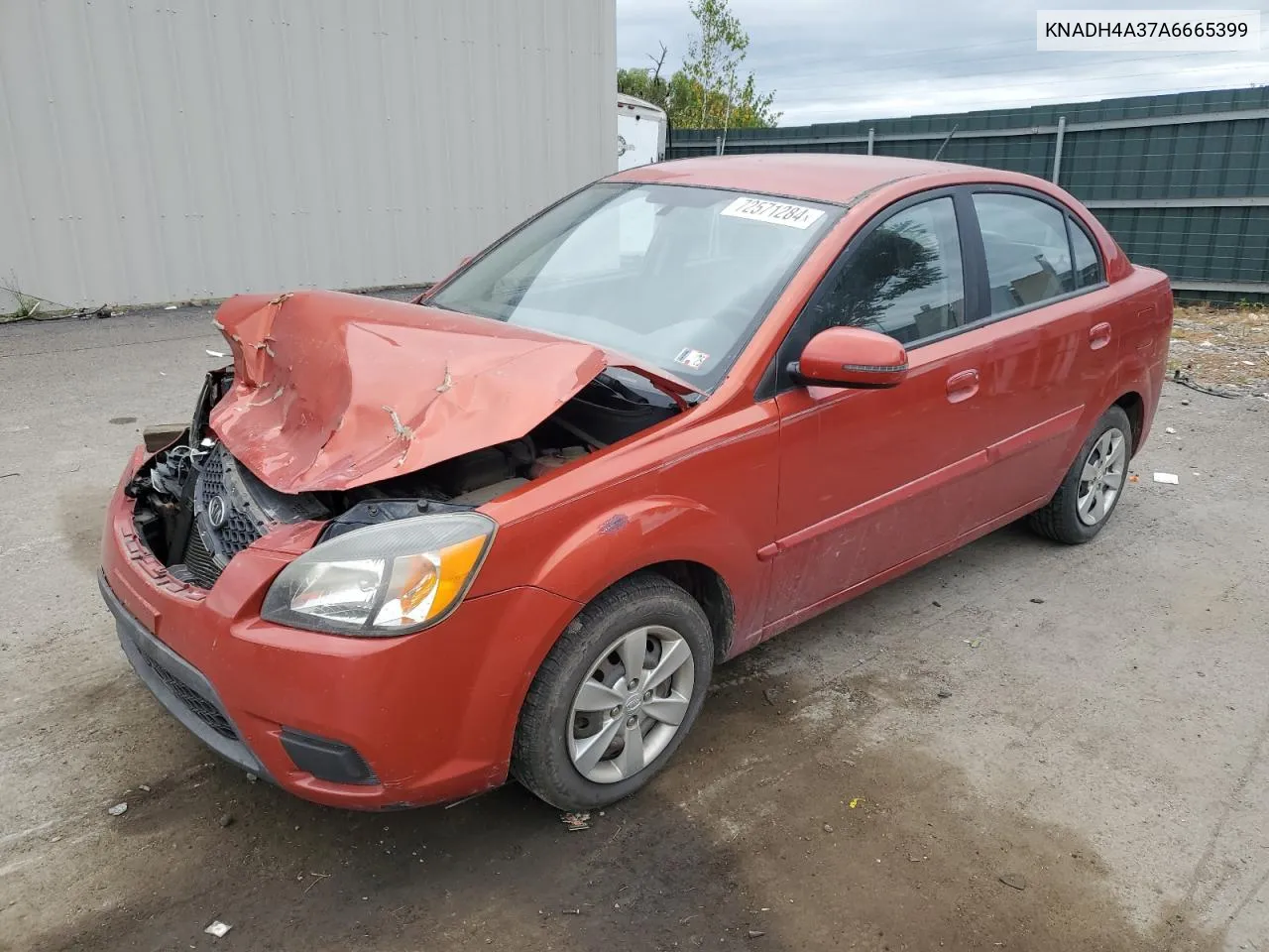 KNADH4A37A6665399 2010 Kia Rio Lx