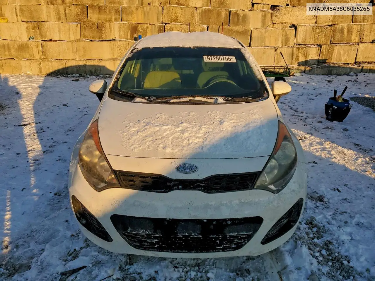 KNADM5A38C6035265 2012 Kia Rio Lx