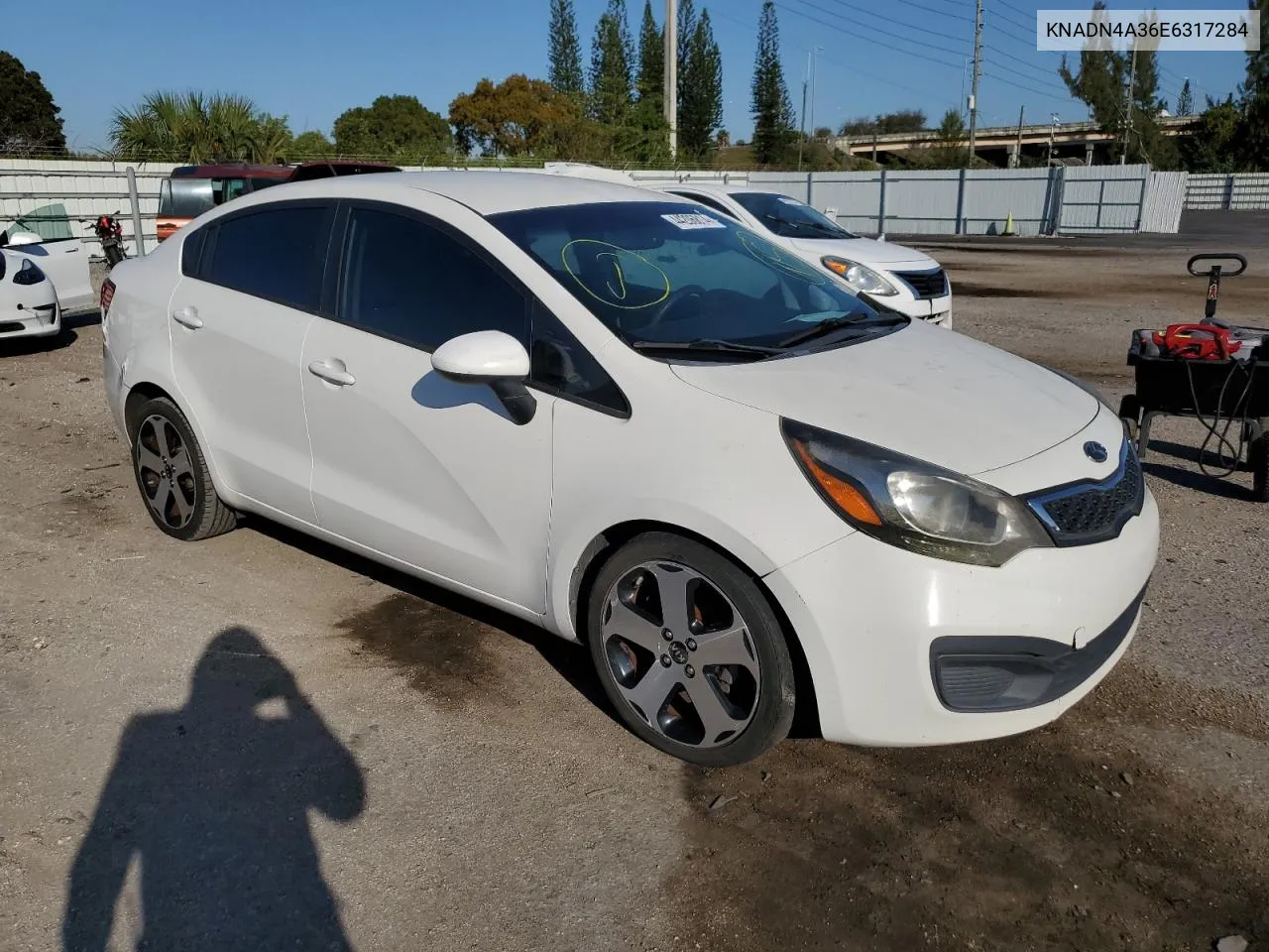 KNADN4A36E6317284 2014 Kia Rio Ex