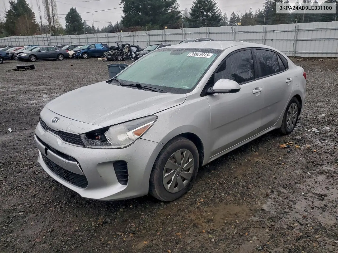 3KPA24AD9LE331100 2020 Kia Rio Lx