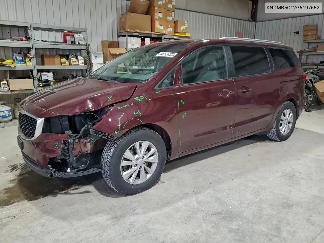KNDMB5C12G6197662 2016 Kia Sedona Lx
