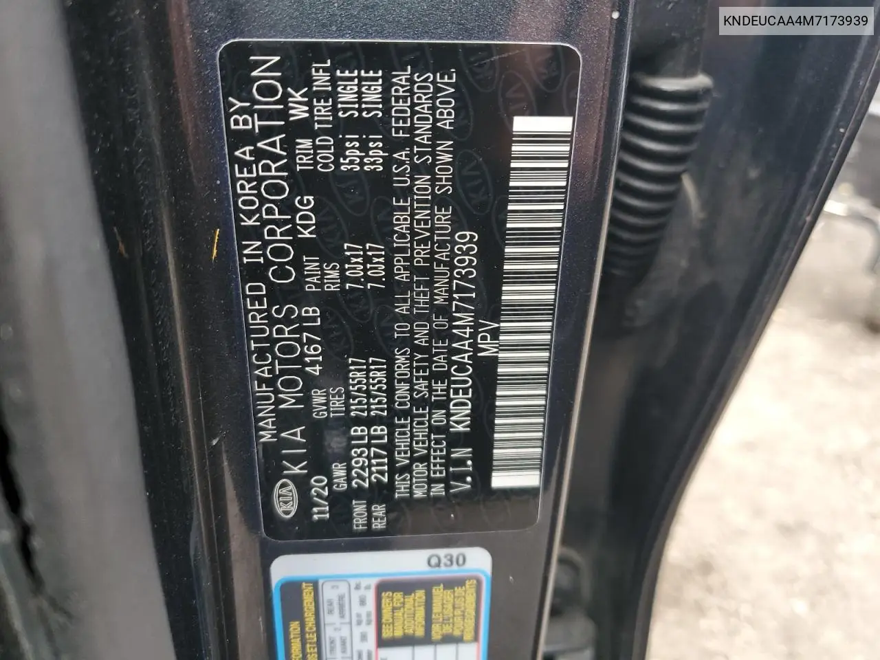 KNDEUCAA4M7173939 2021 Kia Seltos S