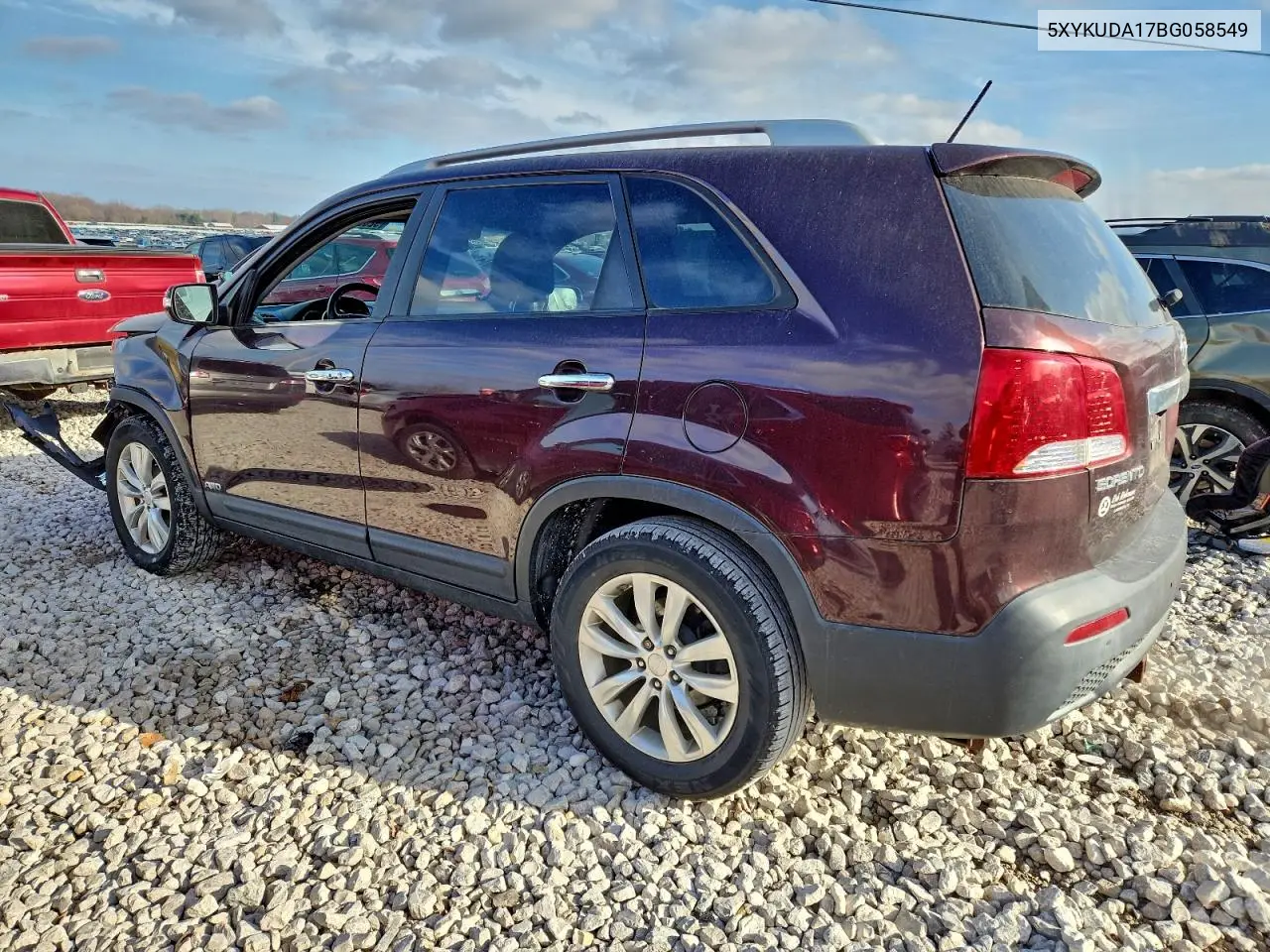 5XYKUDA17BG058549 2011 Kia Sorento Ex