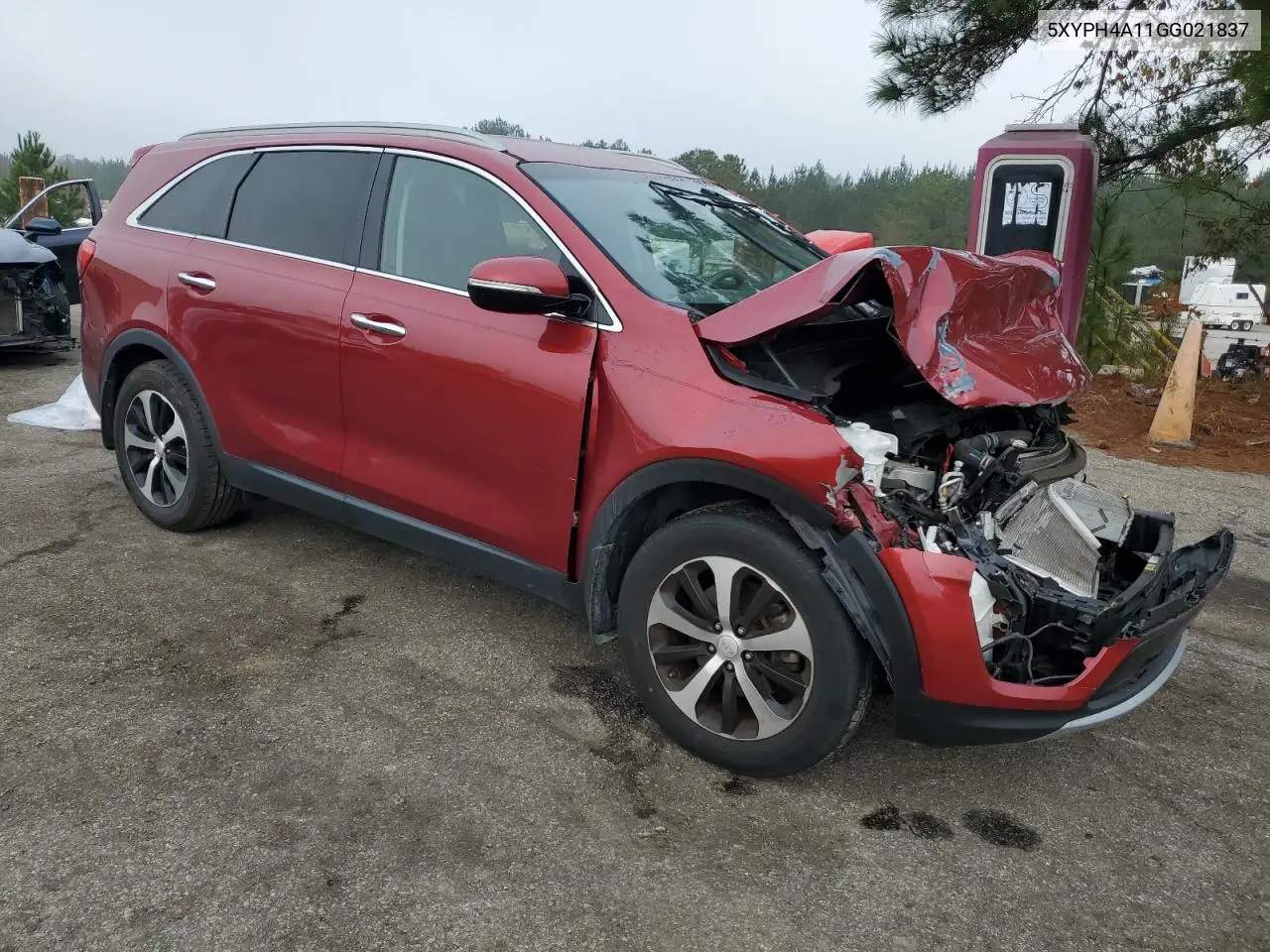 5XYPH4A11GG021837 2016 Kia Sorento Ex