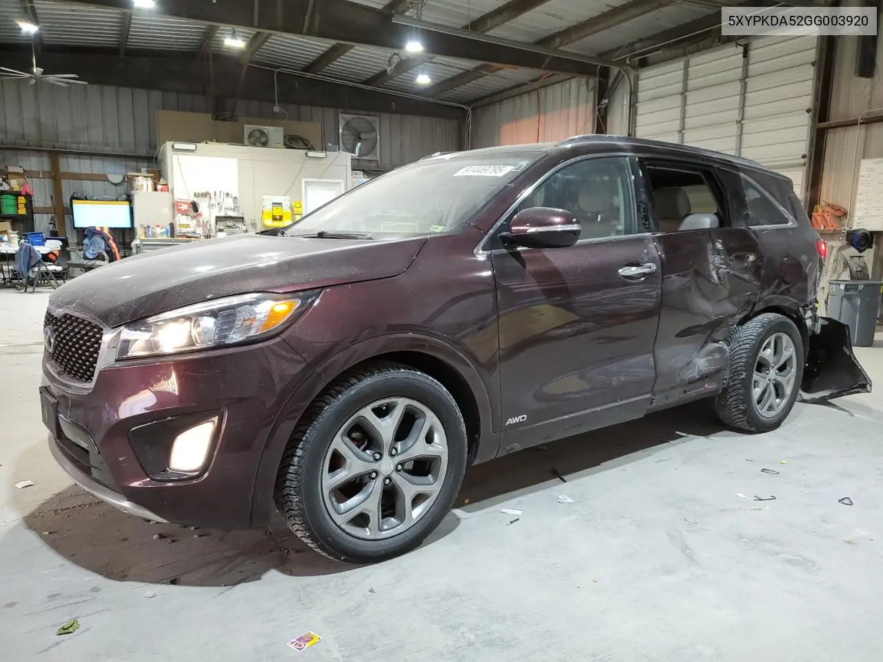 5XYPKDA52GG003920 2016 Kia Sorento Sx