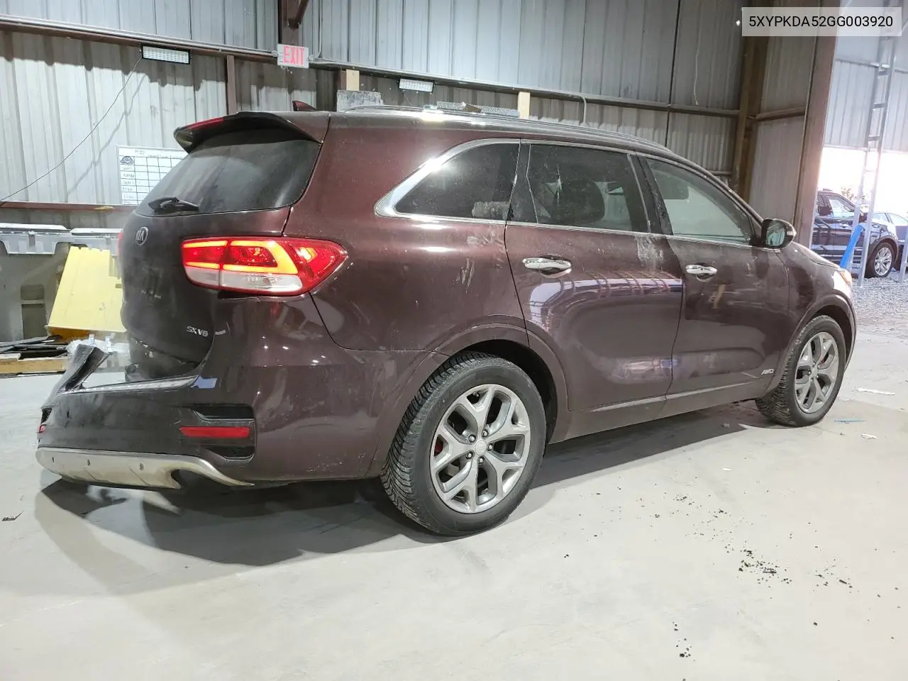 5XYPKDA52GG003920 2016 Kia Sorento Sx