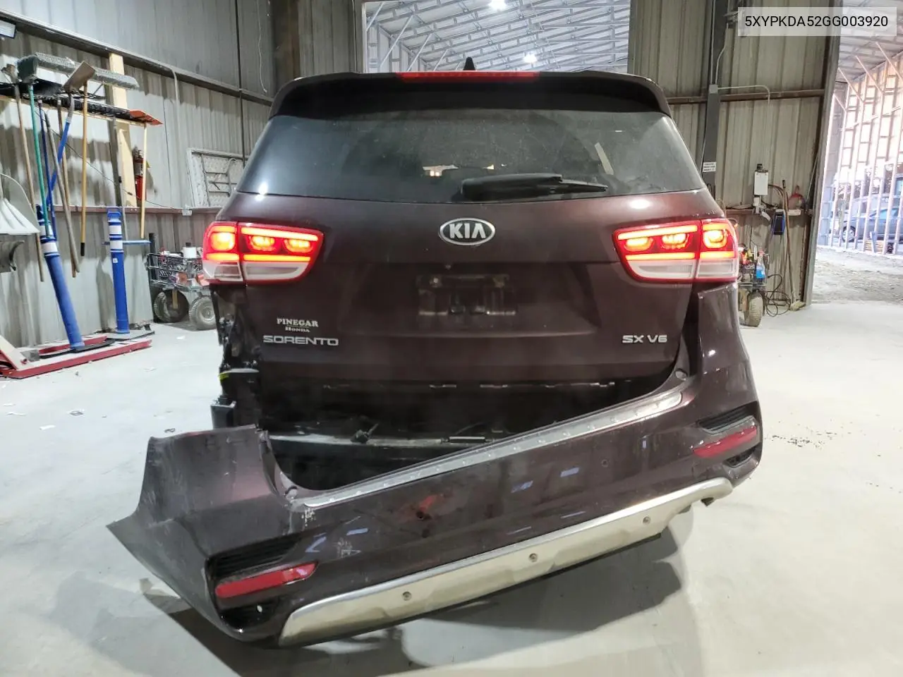 5XYPKDA52GG003920 2016 Kia Sorento Sx