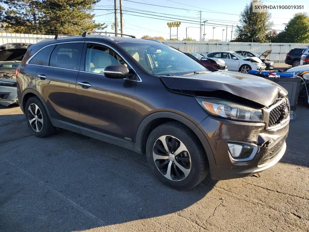 5XYPHDA19GG019351 2016 Kia Sorento Ex