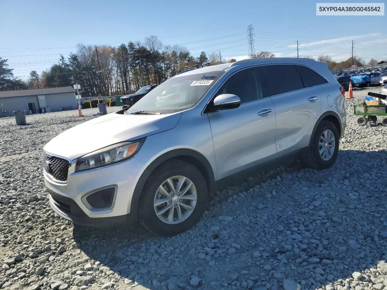 5XYPG4A38GG045542 2016 Kia Sorento Lx