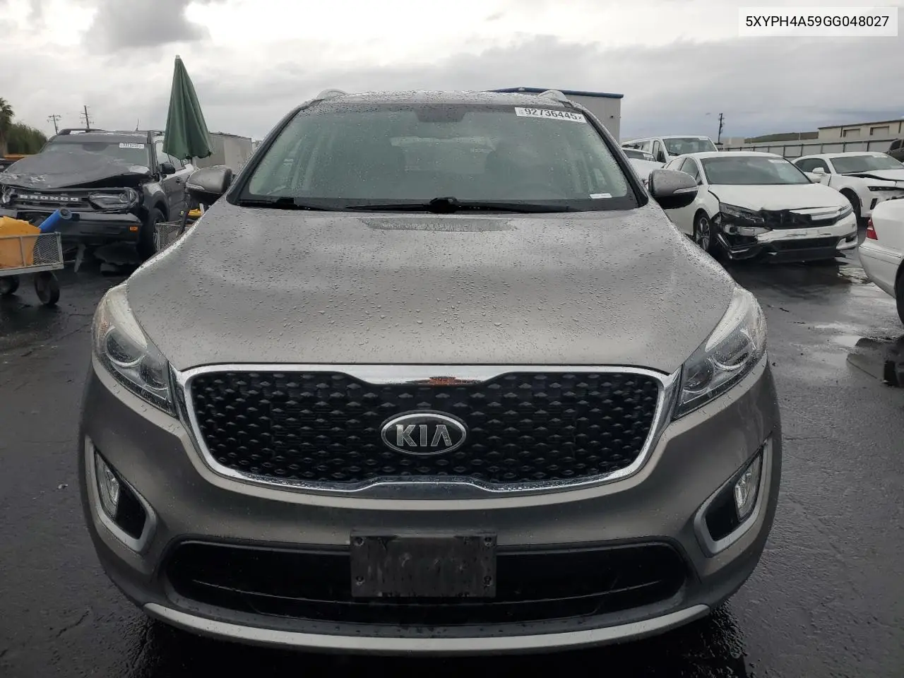 5XYPH4A59GG048027 2016 Kia Sorento Ex