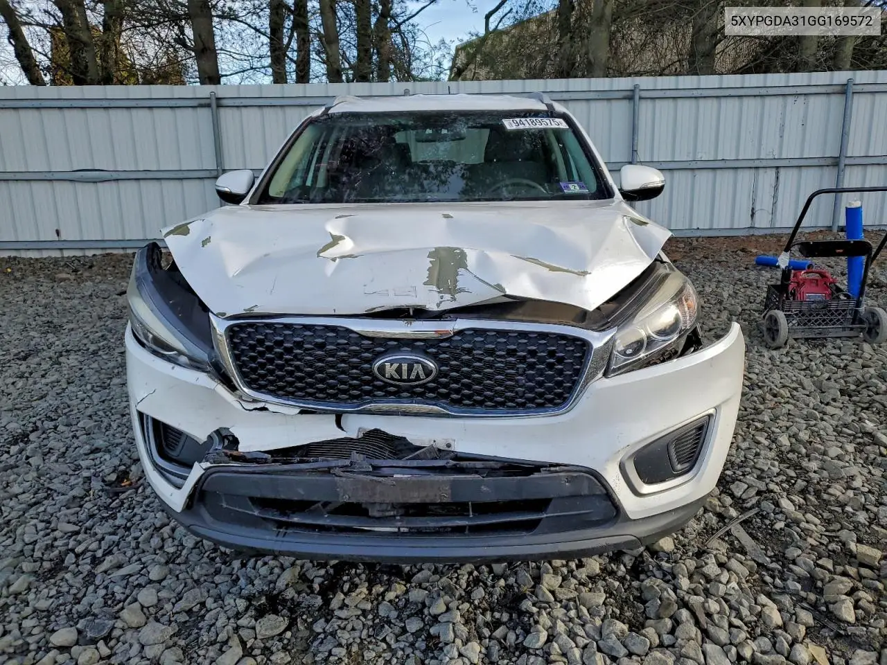 5XYPGDA31GG169572 2016 Kia Sorento Lx