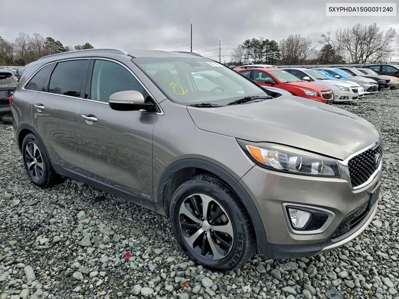 5XYPHDA15GG031240 2016 Kia Sorento Ex